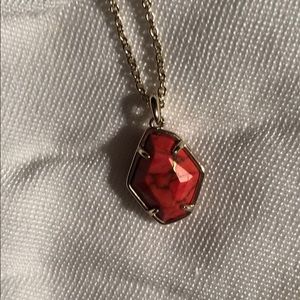 Kendra Scott Gold Necklace Red Magnesite